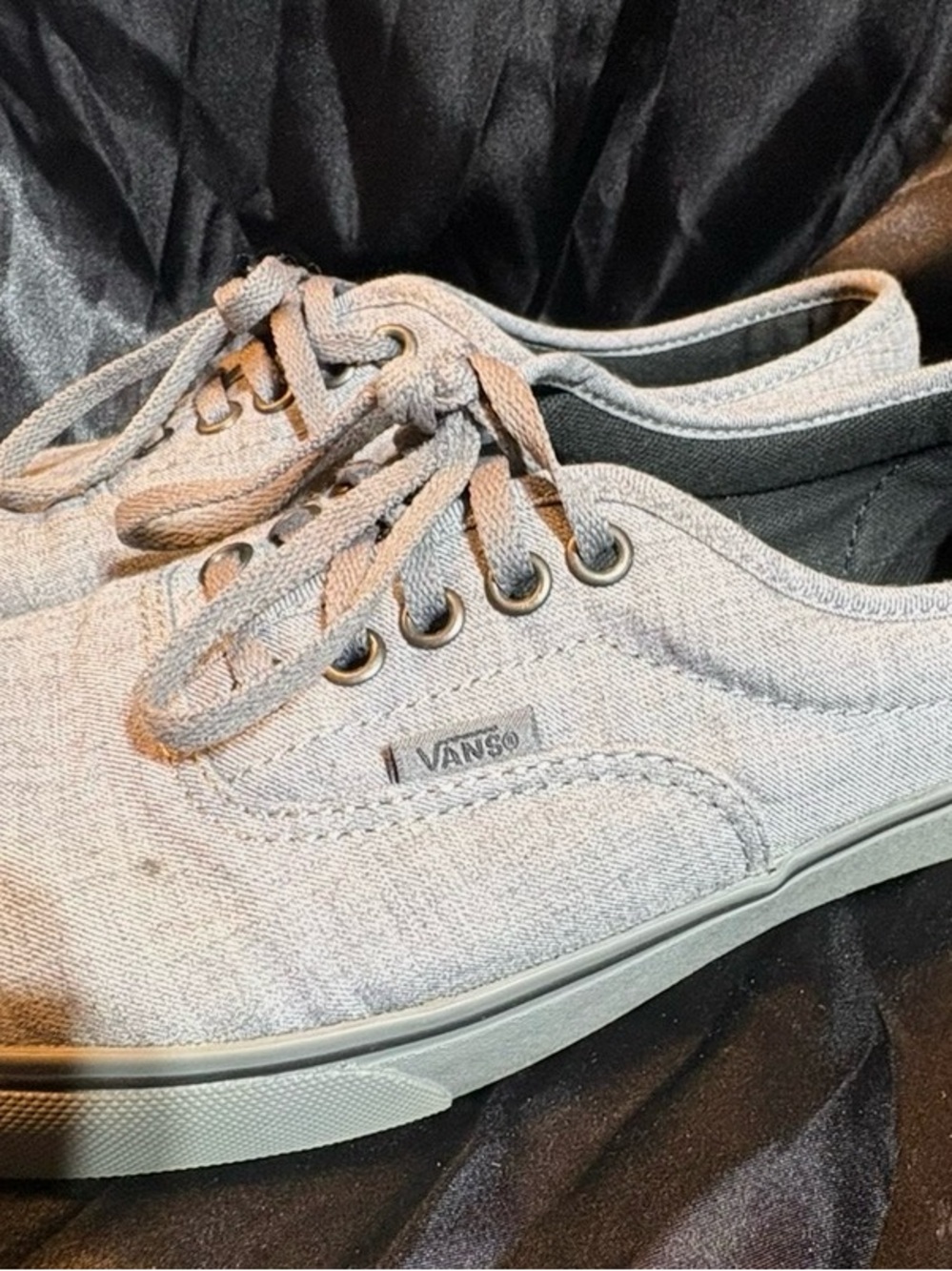 Vans Light Gray Low-Top Canvas Sneakers